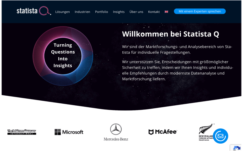 Statista Q's homepage, leading global partner for data-related issues.